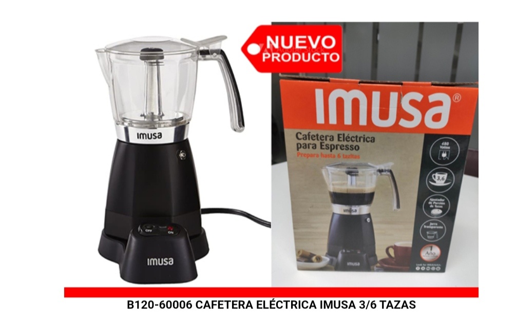 Cafetera eléctrica espresso IMUSA 6 tazas.